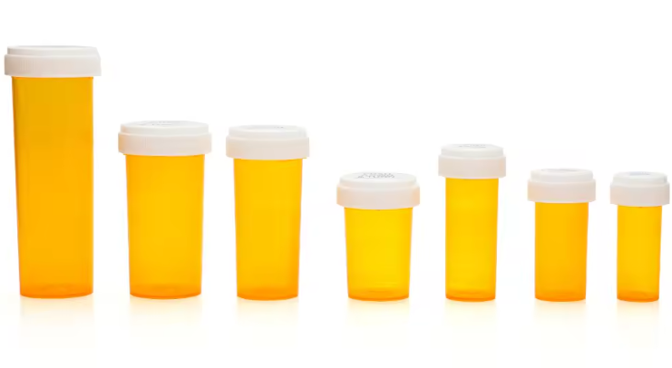 Medication Vial with Reversible Cap, Amber