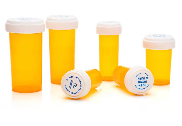Medication Vial with Reversible Cap, Amber